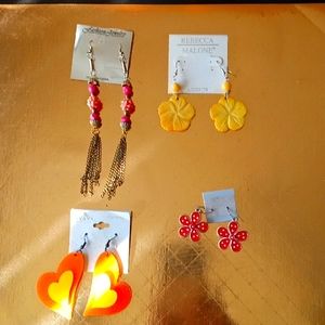 Four pair of earrings